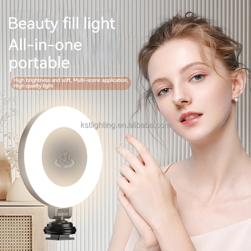 New Portable Pocket Mini Selfie Phone Camera Ring Light lamp D07 LED Fill Light with Multiple Ports 3 color temperature