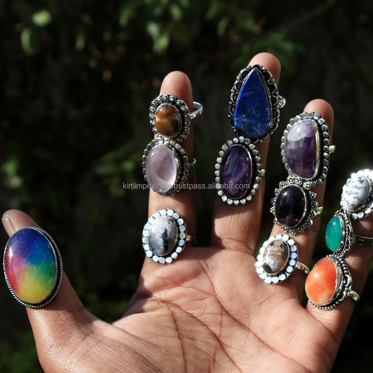 Gemstone Ring Women Ring Moonstone Ring For Women Wholesale Jewelry Assorted Us Size 5-11