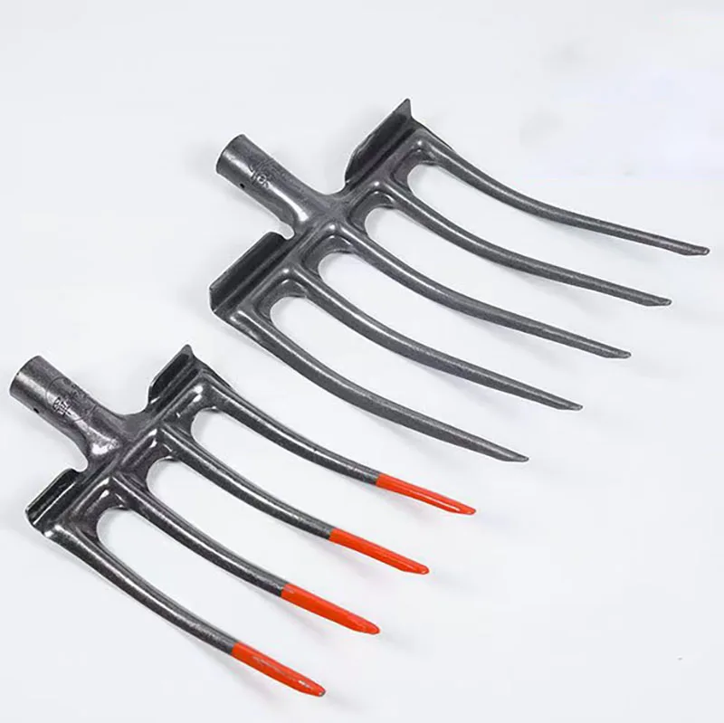 Agricultural 4-Tine Steel Fork Pitchfork Essential Gardening Tools for Soil Transferring Manure Mulch Grass Raking