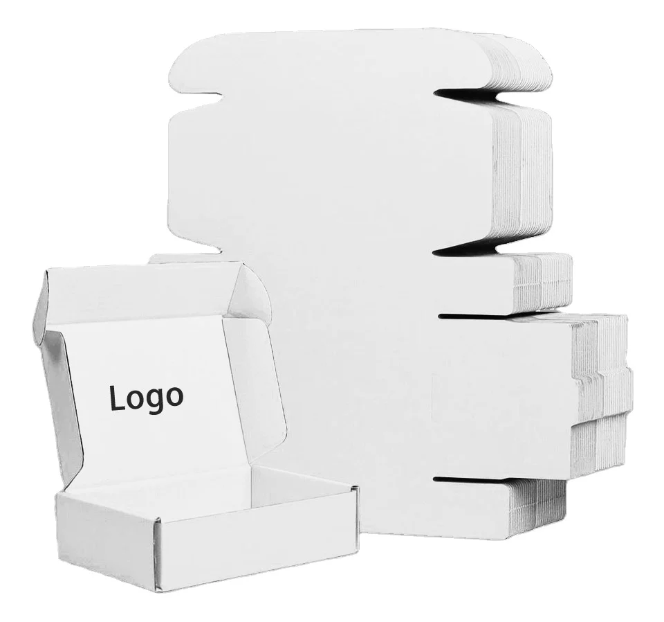 Custom Logo white Shipping Boxes for Small Business Small Corrugated Mailer Cardboard Boxes for Packaging Gift Boxes