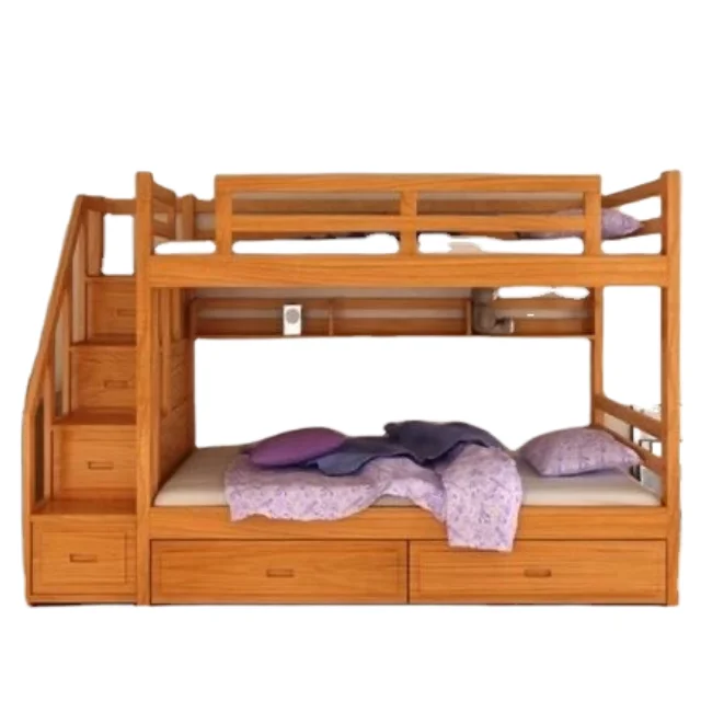 Direct Factory Wooden Bunk Bed With Storage and Drawers Kids Bunk Bed Premium Quality Super Comfortable Wholesale Price