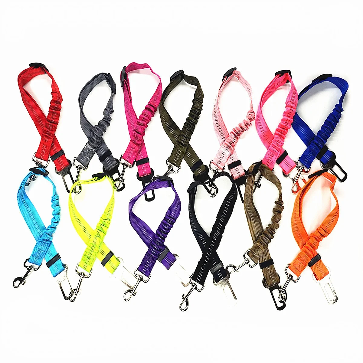 Pet Supplies Car Seat Belt Dog Seat Belt Dog Leash Traction Belts Cushioning Elastic Reflective Safety Rope Traction Rope Dog