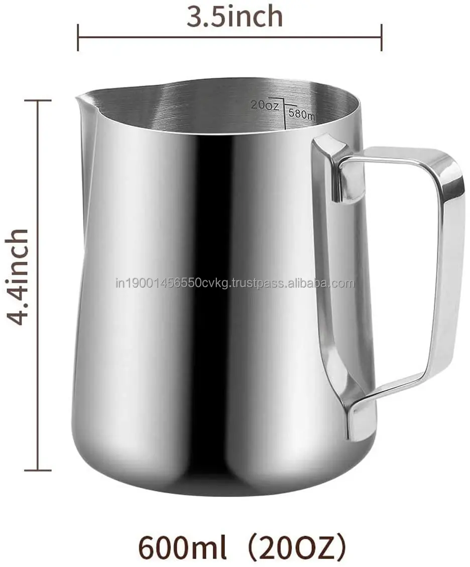 Espresso Machine Accessories Milk Frothing Pitcher  Milk Coffee Cappuccino Latte Art  silver ware Stainless Steel Jug