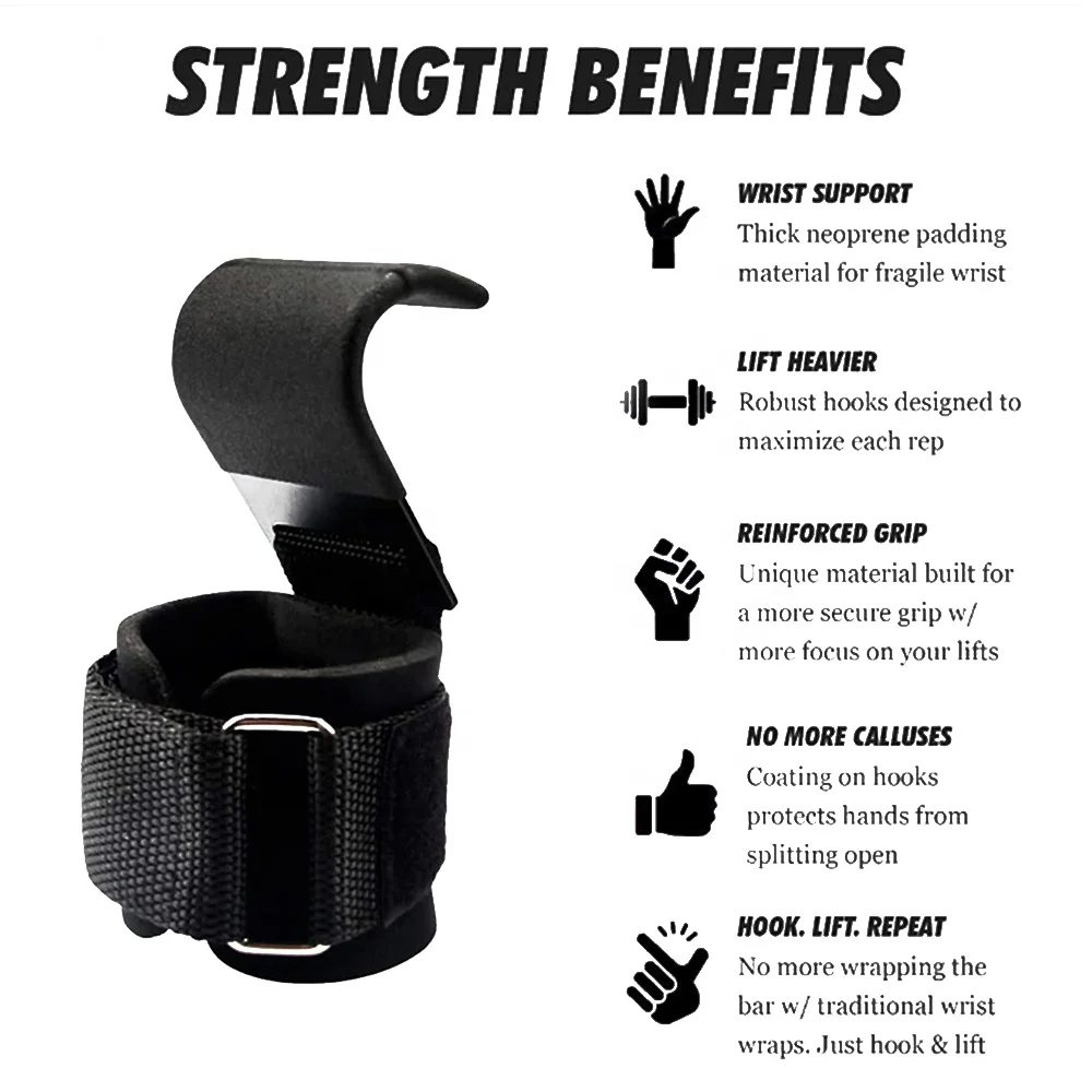 weight lifting hook  Workout Lifting Hooks Strap,Custom gym heavy duty power weight lifting hook