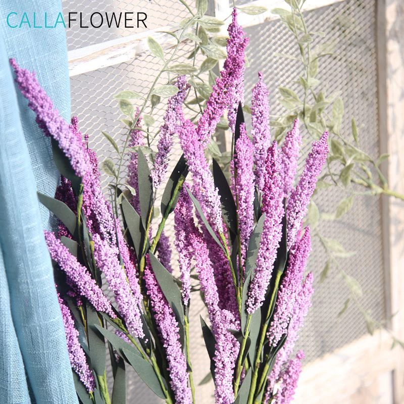 MW21802 Cheap Artificial Flower Purple PE Lavender For Decorative Flowers and Plants