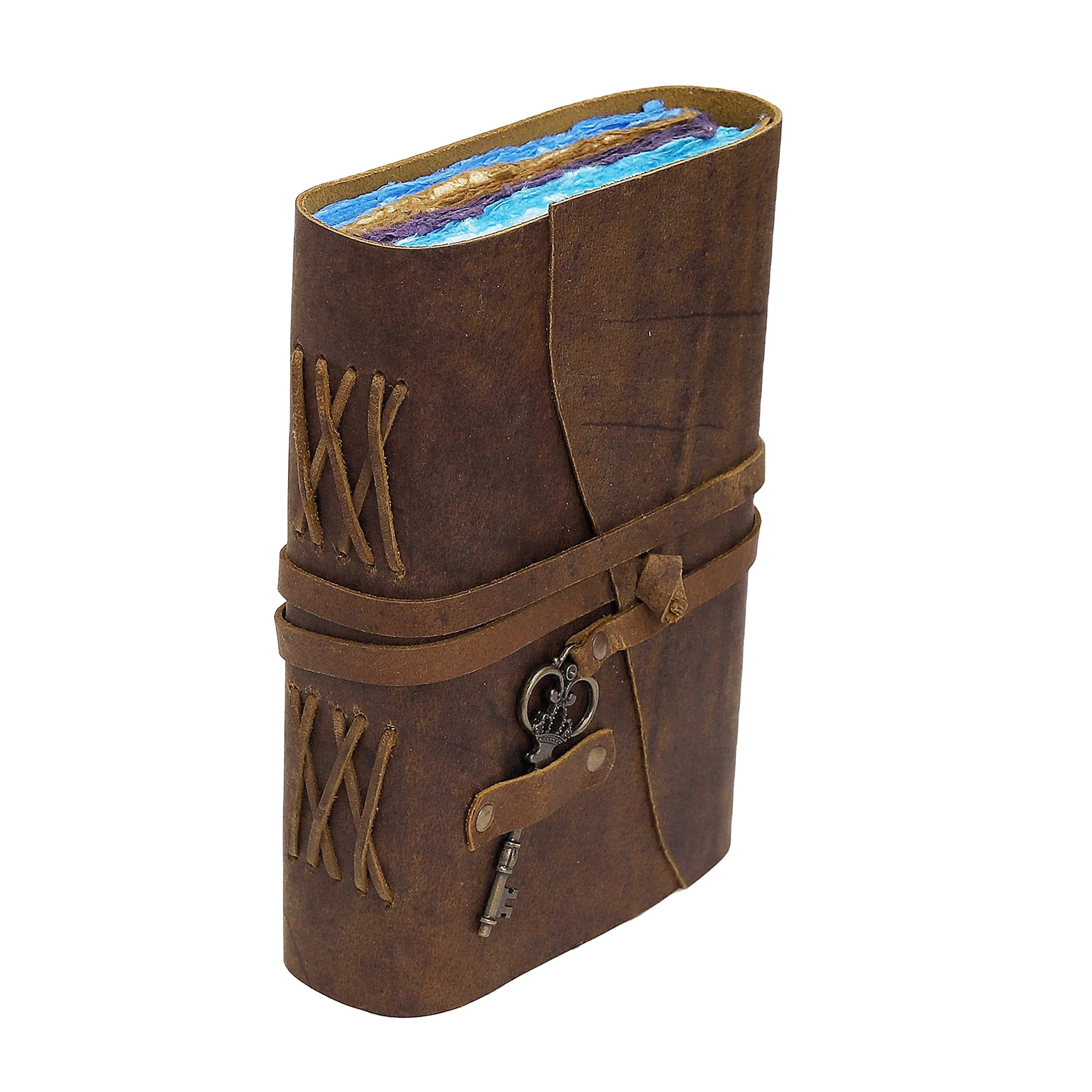 Vintage leather journal Deckled Edge paper Leather Journal sketch books journals multi colour deckle edge paper calligraphy book