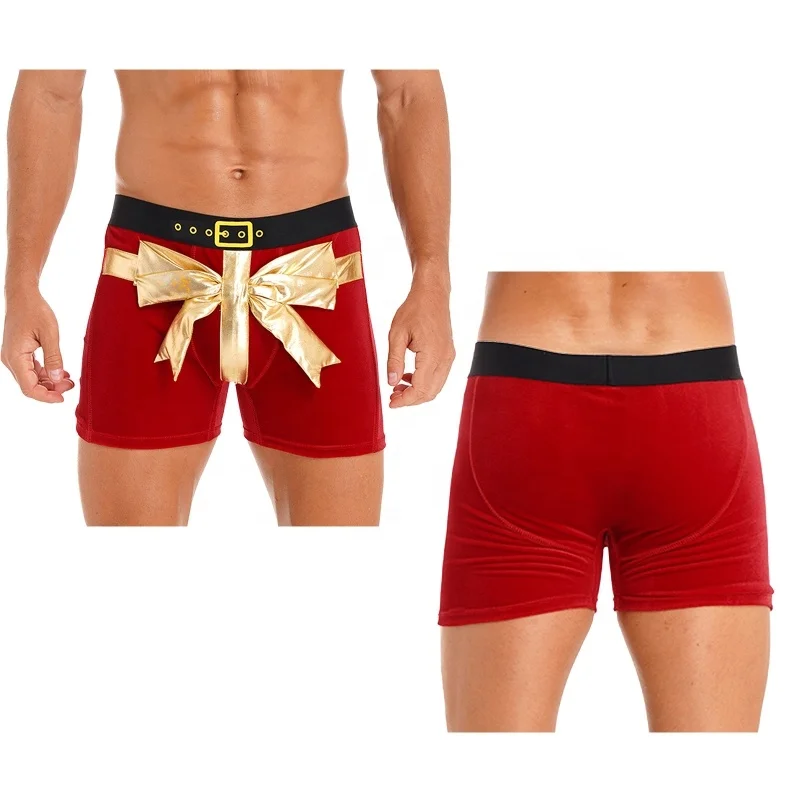 Mens Plus Size Christmas Theme Party Costume Brief Wide Shorts Christmas Gift Theme Party Costume Ball Roleplay Fancy Party