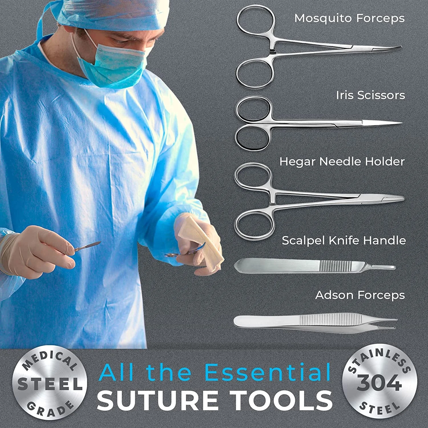 Students Anatomy Biology Dissection Kit With Suture Practice Pad with Needle and Surgical Blade & Instruments