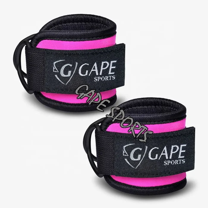 High Quality Oem Custom Logo Neoprene Padded Ankle Straps Fitness Gym Ankle Straps For Cable Machines
