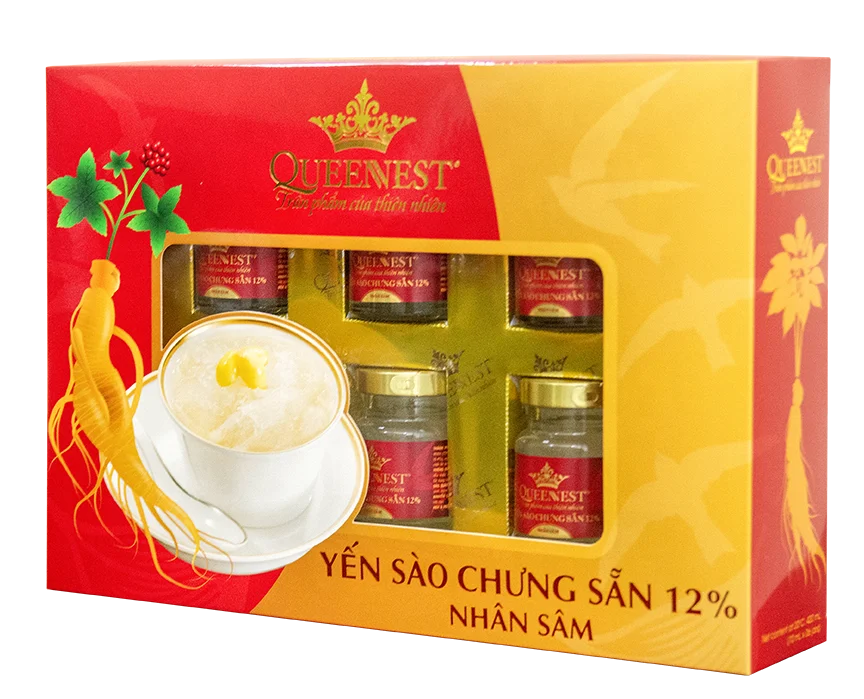 Гнездо для птиц премиум-класса QUEENNEST 12% 70 мл-аромат женьшеня (6 шт. в упаковке) из Вьетнама