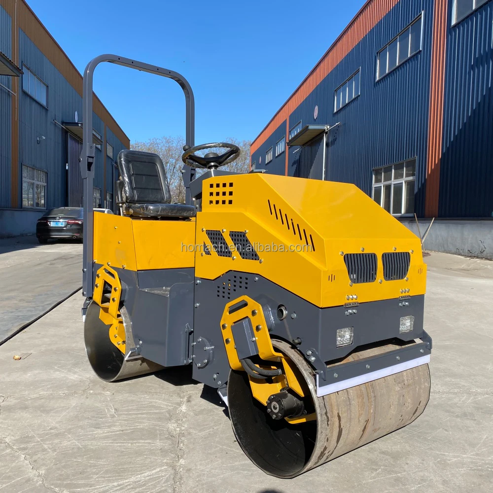 Вибрационный каток с двумя барабанами дизельный/бензиновый двигатель Honda водоохлаждаемый 1 2 тонны лучшая цена