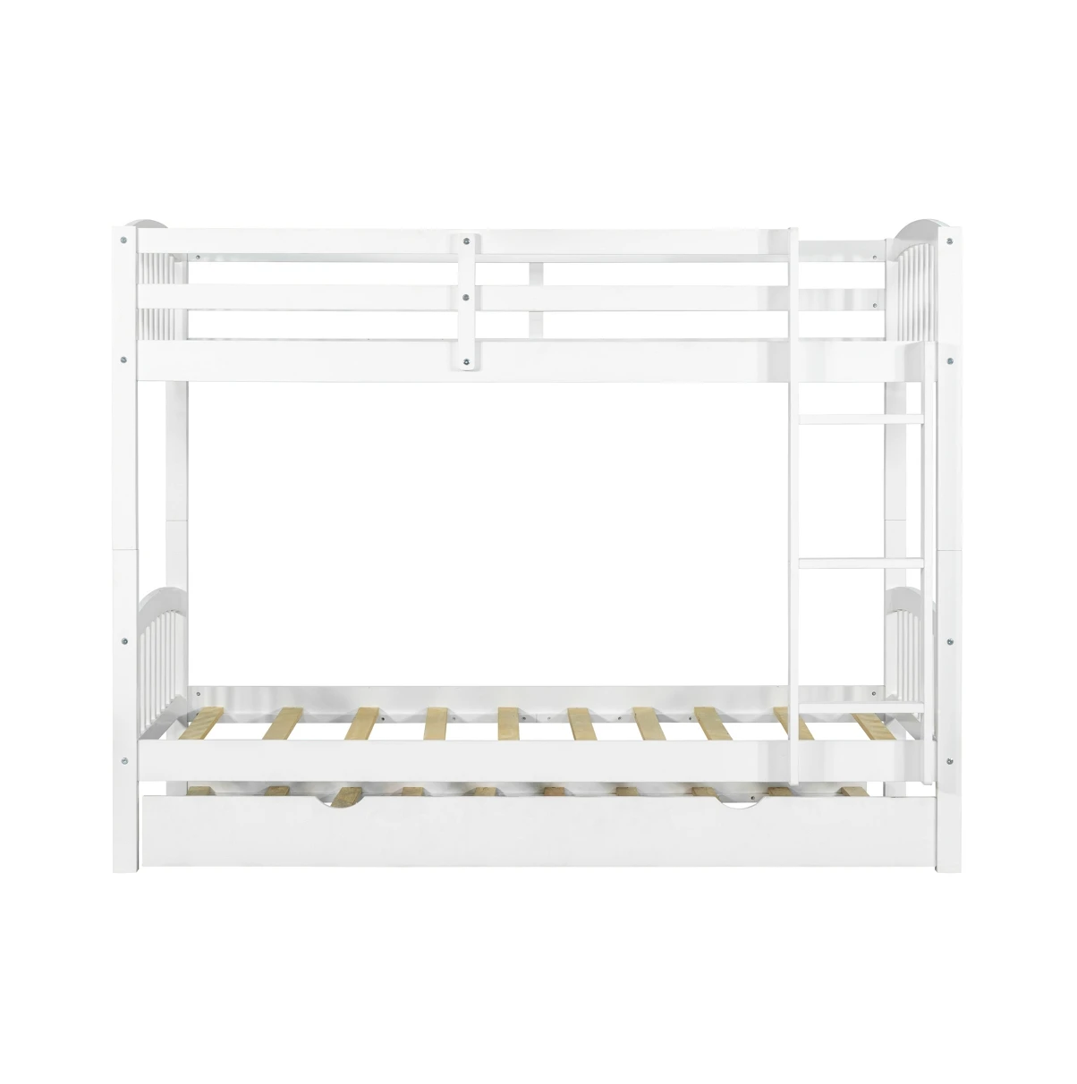 TWIN BUNK BED WITH TRUNDLE modern design wooden bed double deck kids beds made from Vietnam