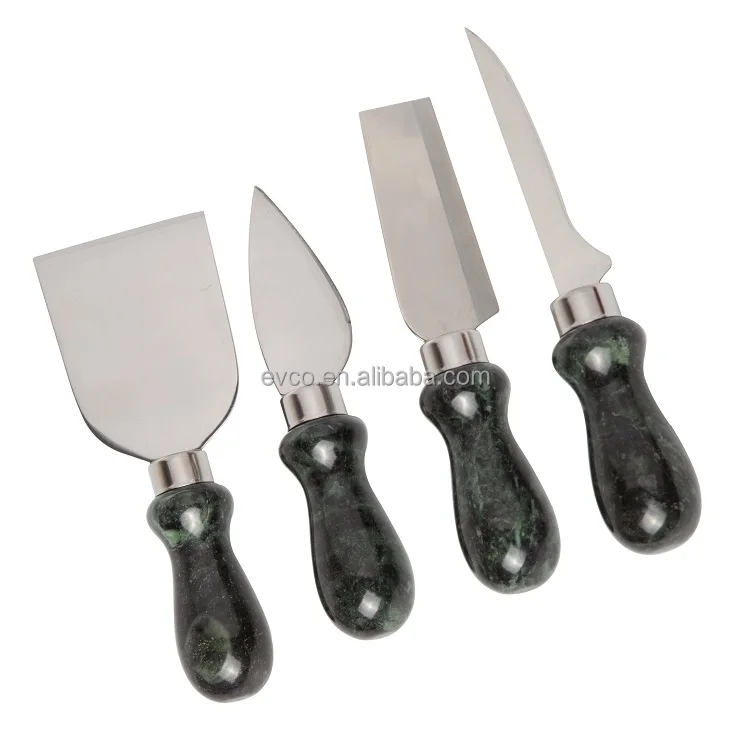 Set of 4 Green Marble Cheese Knife Cheese Knives Cheese Knife Gift Set
