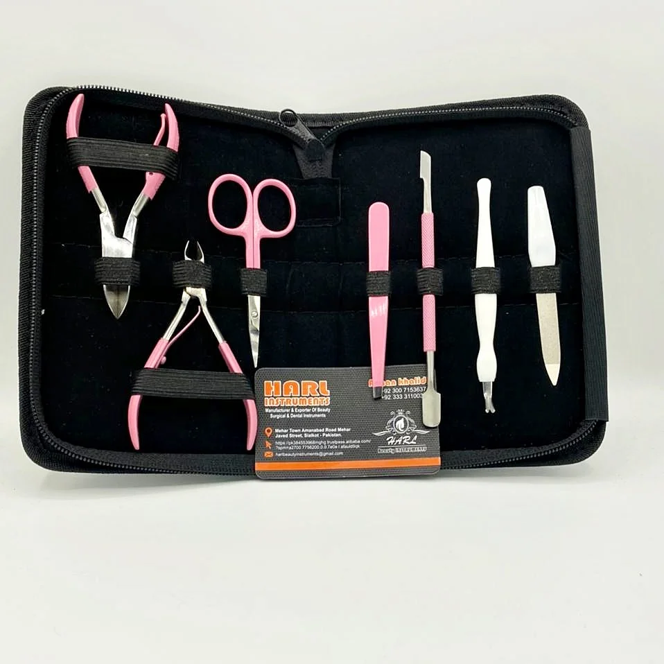 pink color nails accessories manicure set Beauty Care Kit with High Quality Manicure Pedicure Set private label nail supplies
