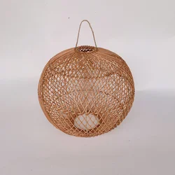 Craftsman Rattan Lampshade Hanging Round Lampshades Natural from Vietnam Lighting and Circuitry Design Natural Color/ Black 200