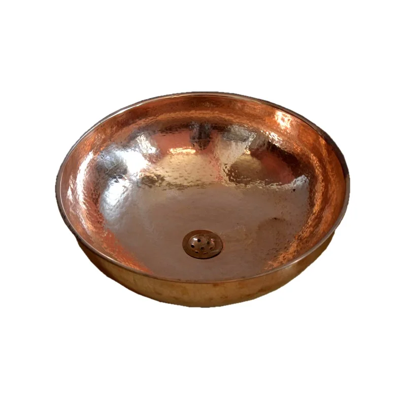 Metal Solid Foot Rest Hammered Soak Spa Bowl Pedicure Copper for the Cosmetic