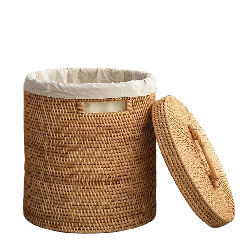 Large wicker laundry hamper with lid laundry basket kitchen storage food storage Christmas gifts