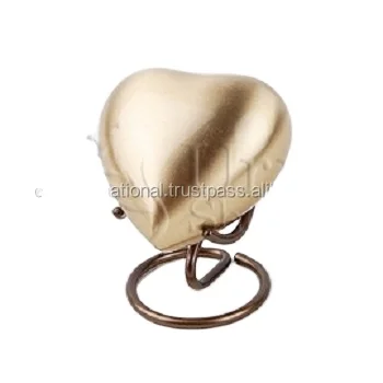 Ониксовая Элитная латунная металлическая урна для кремации в форме сердца/мини-урна для кремации