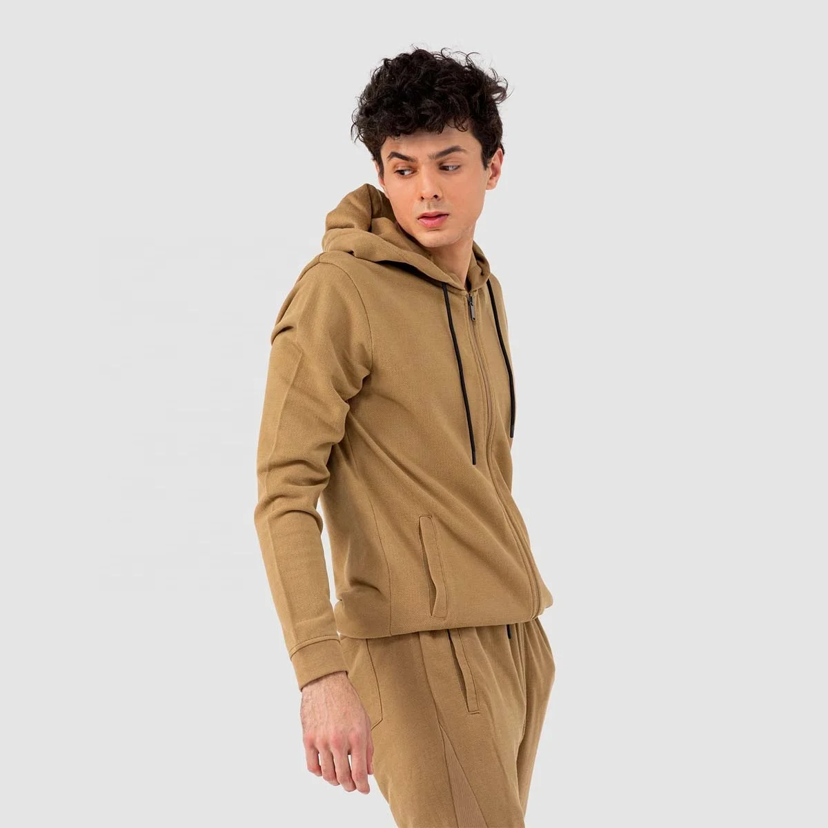 Толстовка Мужская/женская с капюшоном супермягкая однотонная кофта на молнии персиковой отделкой джемпер размера XS - XXL