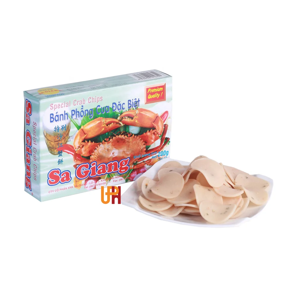 Vietnam Supplier Dried Seafood Colored Prawn Crackers for Fried Seafood Snacks Seafood Special crab chips - 200g
