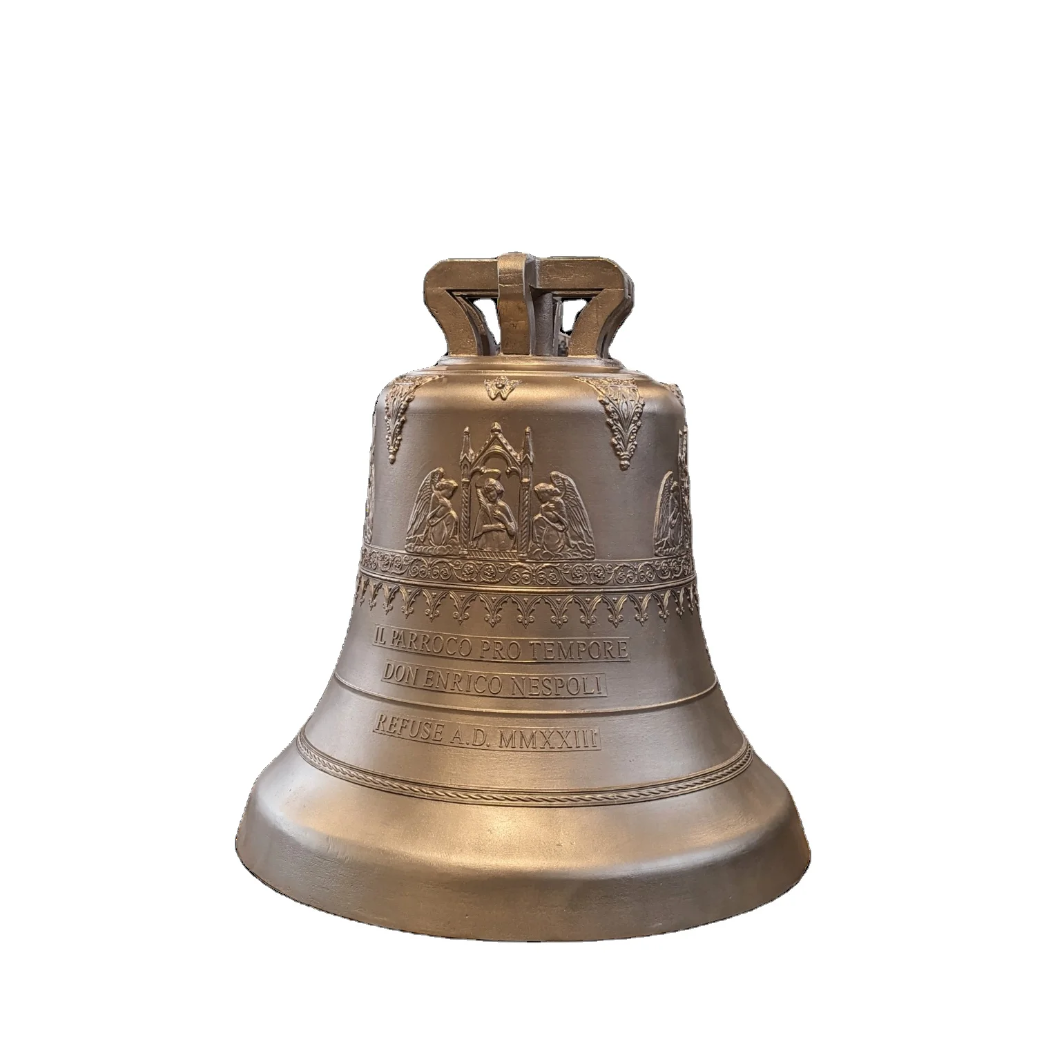 Italian Bronze Bell Outdoor Sculpture 19 kg  315 mm Diameter Custom Model Religious Style Casting Logo Included Note RE D3