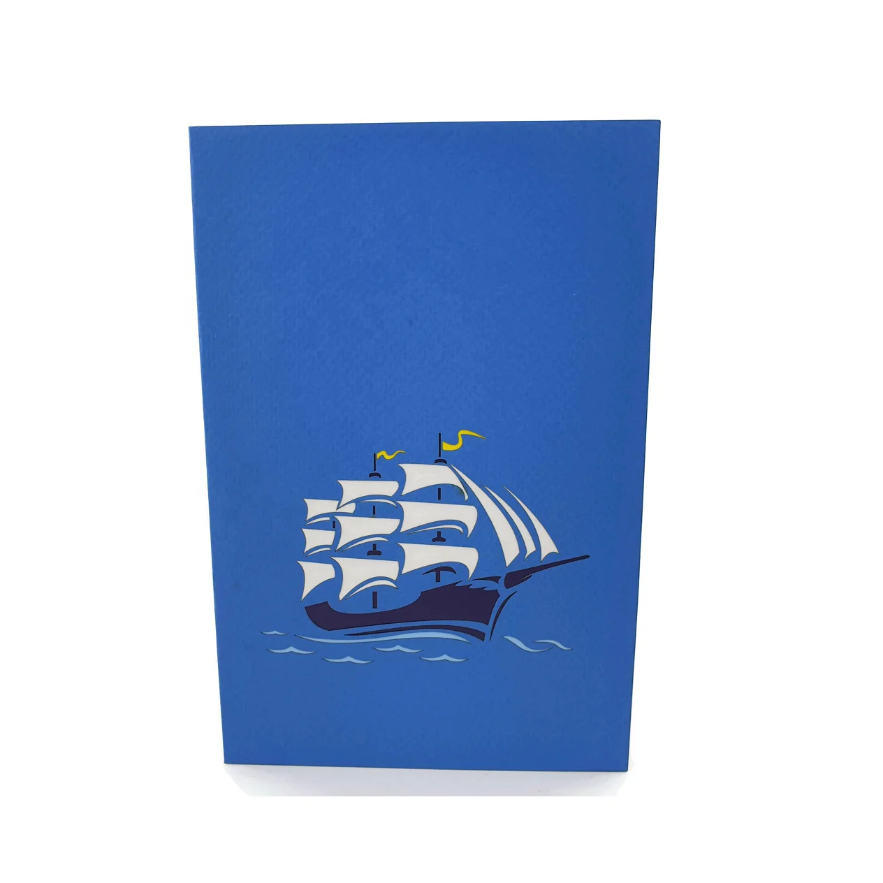  3D открытки ручной работы с лазерной резкой Выдвижная поздравительная открытка в форме лодки 3 крыльями