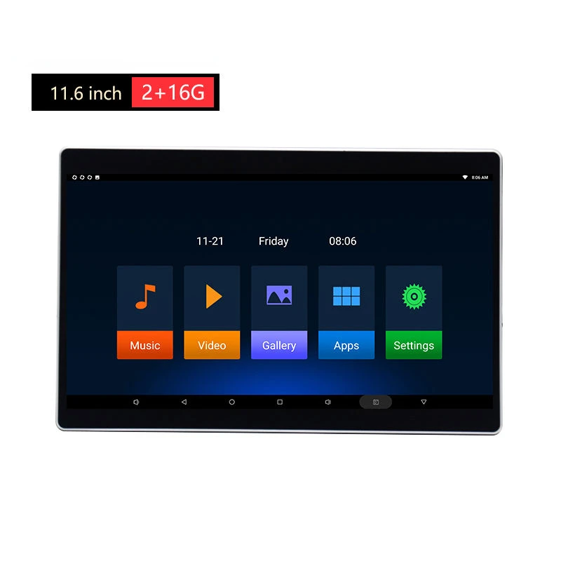 11 6 дюймов подголовник монитор с Android 12 LCD USB & SD карты подключения заднее сиденье автомобиля для такси рекламный плеер