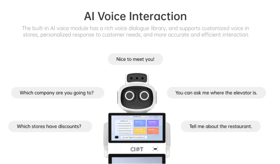 2024 Commercial Use Mall Move Robot Artificial Intelligence Telepresence Service Humanoid Smart Restaurant Waiter Robot