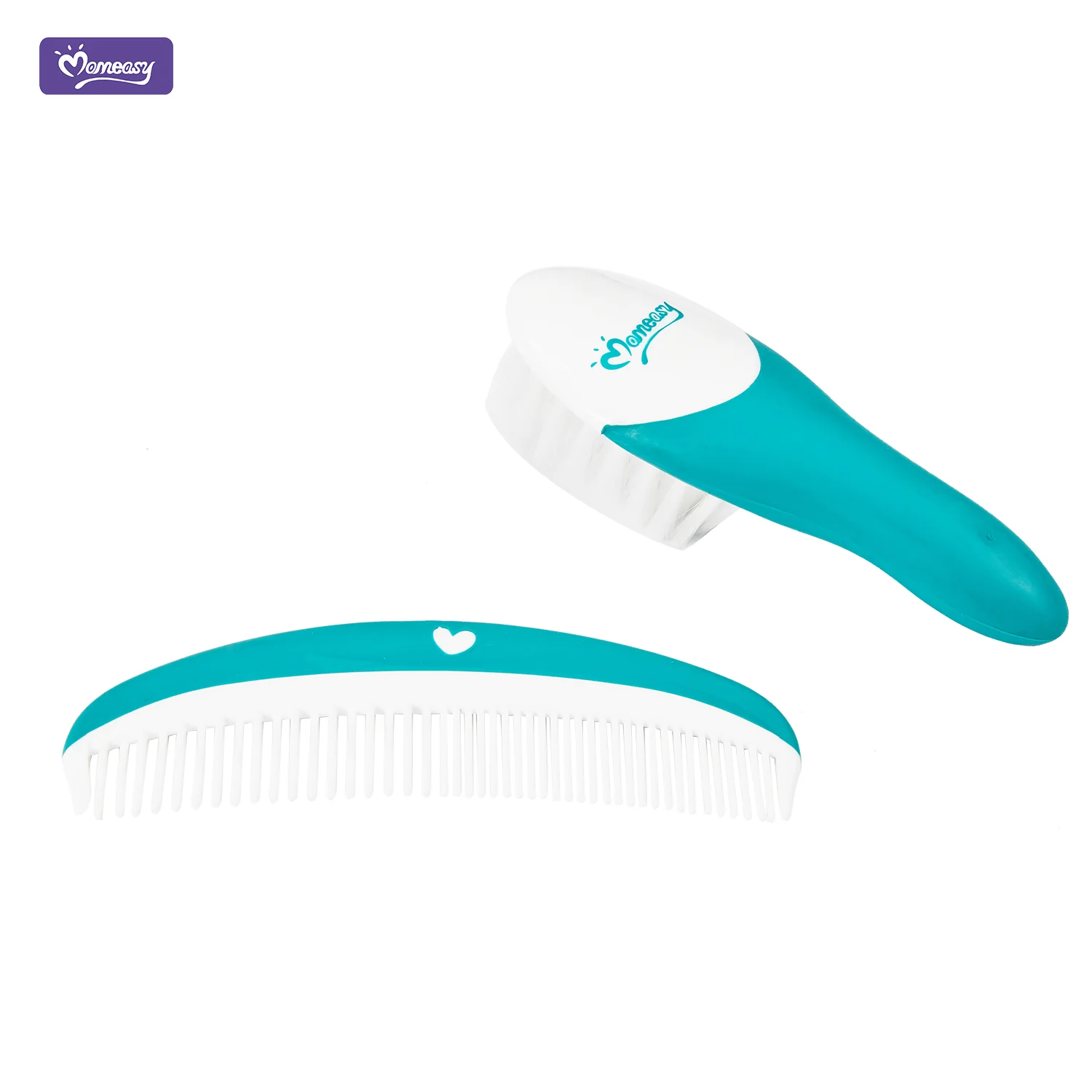 Momeasy Baby Brush and Comb Set Health Care Baby Hair Brush Shower Brush Plastic Comb with Large Area for Print in Blister Card