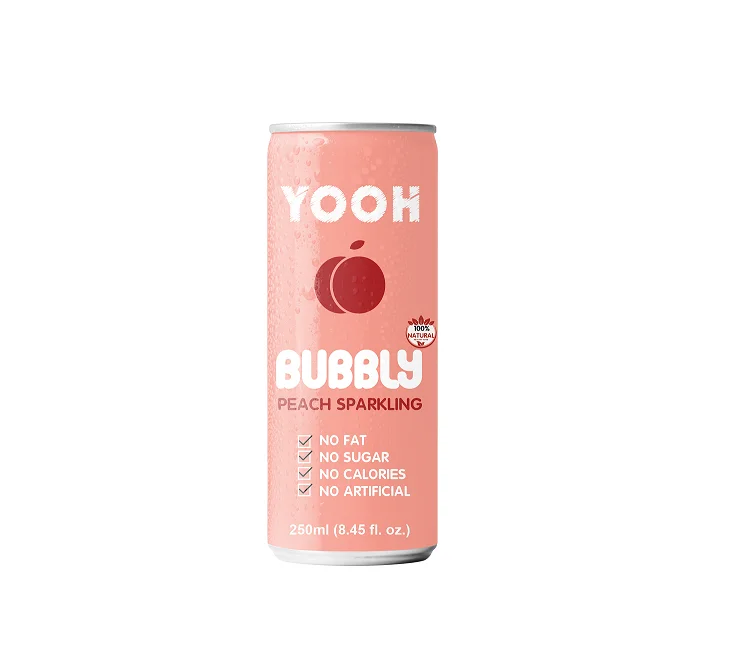 YOOH Sparkling Peach Juice Drink Canned 320ml OEM/ODM Private Label Peach Flavor