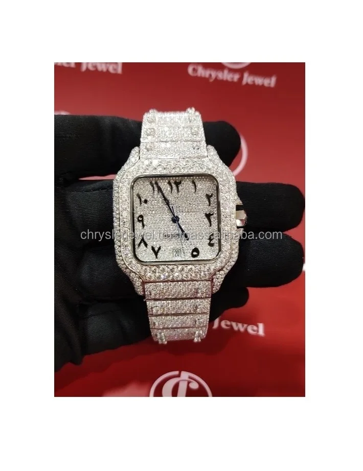 40MM Standard Quality Diamond Watch for Special Occasion moissanite Luxury Watch Accessible at Reasonable Price For Him Her