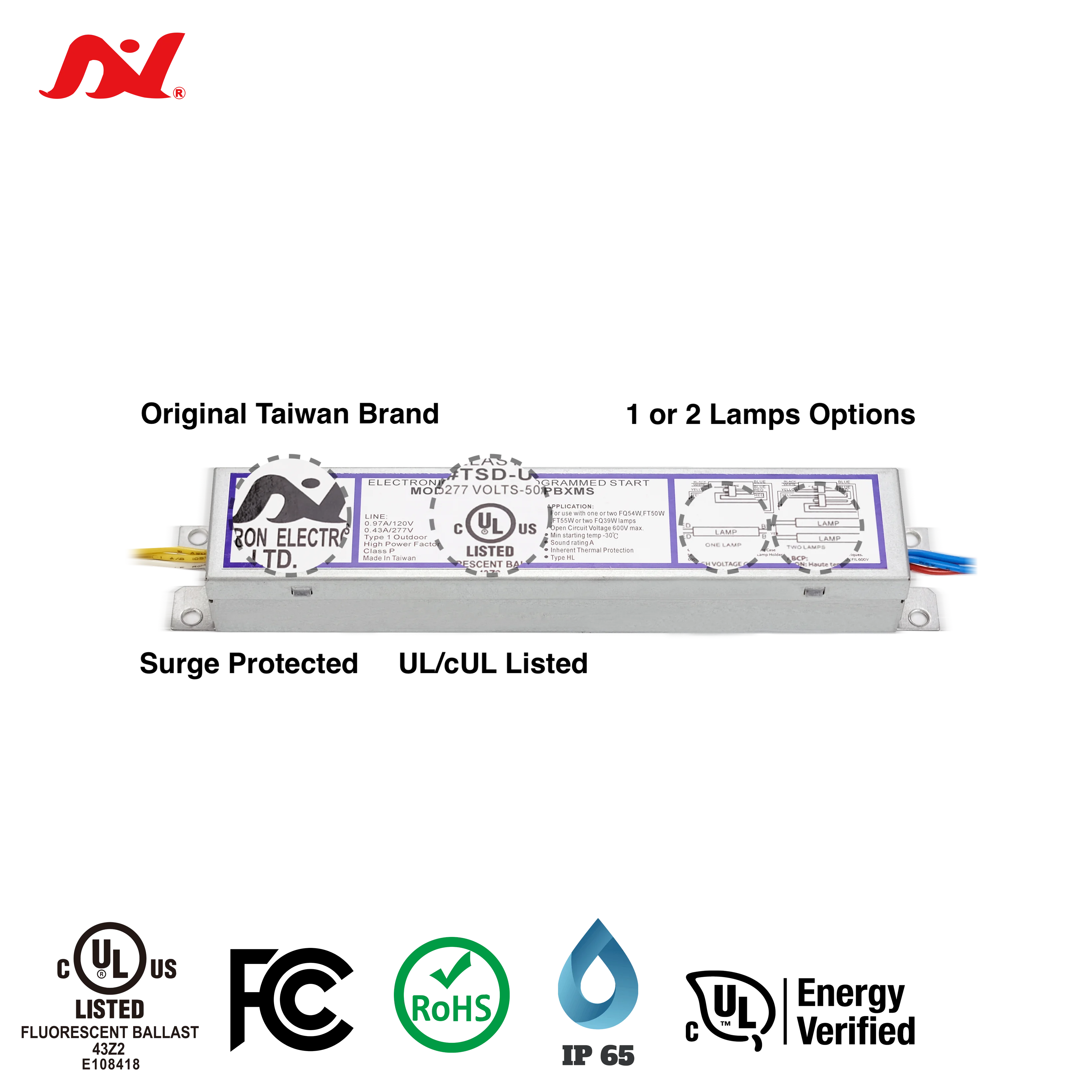 Балласт 120Vac-277Vac T8 четыре лампы 32W