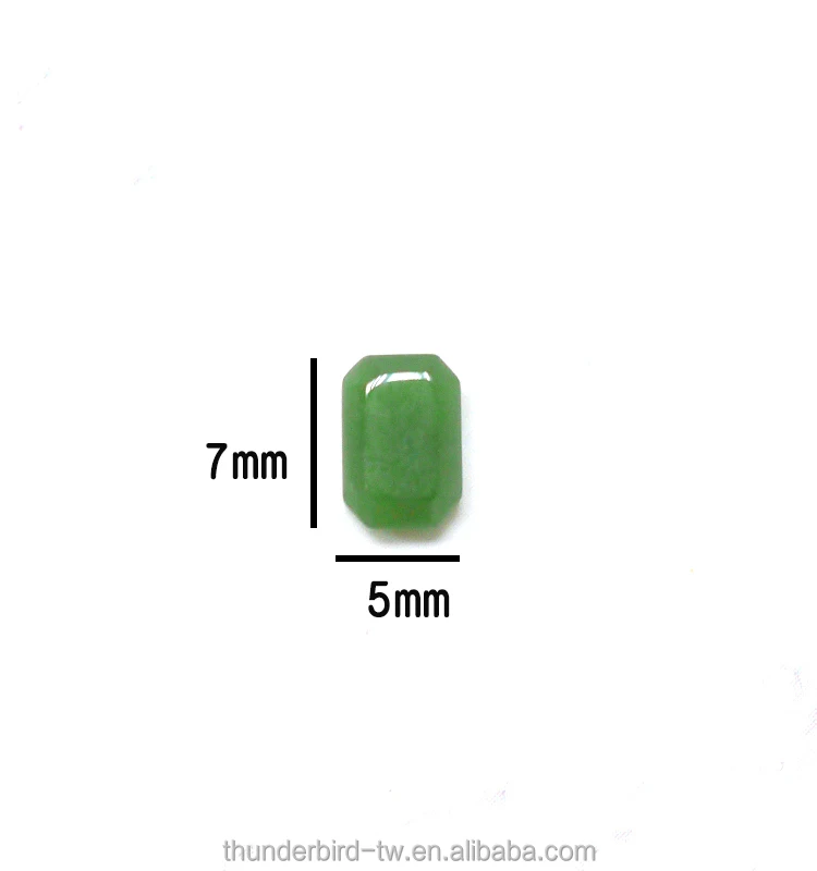 DIY jewelry making  Factory wholesale Real Precious Gemstone Top quality faceted emerald cut natural green nephrite jade