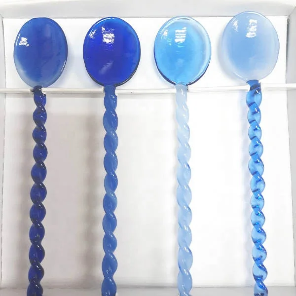 Customized Box Available Colored Handmade Stirring Glass Spoon
