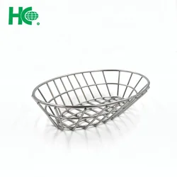 oval fast food restaurant serving metal bread basket