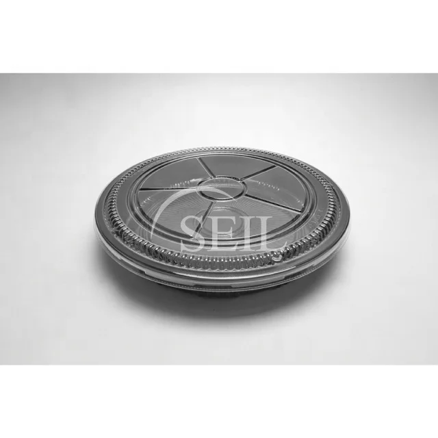 SL-PT450 одноразовые пластиковые пищевые суши вечерние сервировочный поднос с крышкой большая сервировочное блюдо круглый поднос партии 2300 мл