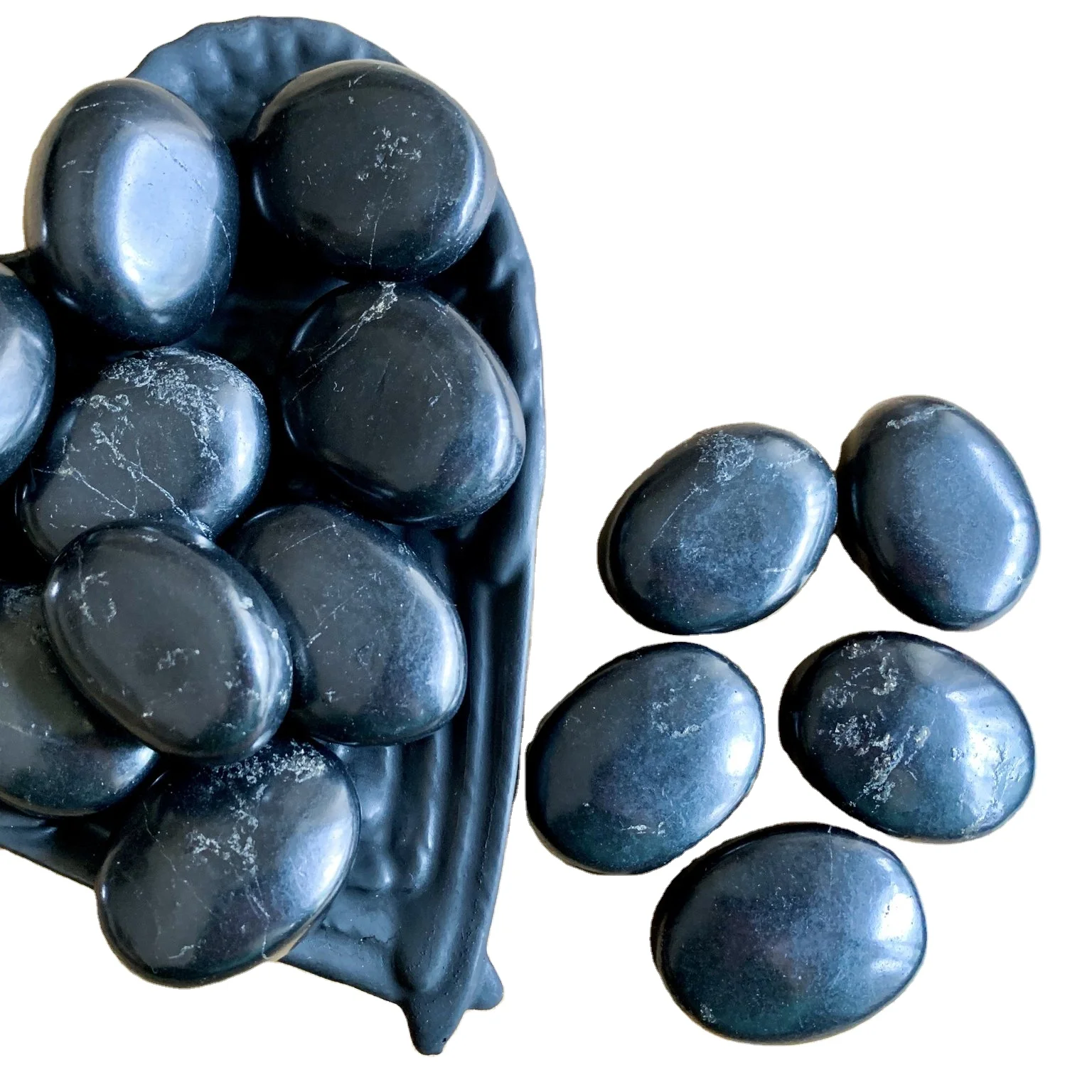 Premium quality Shungite  palm stones for healing crystals and worry stone  wholesale shungite palm stone