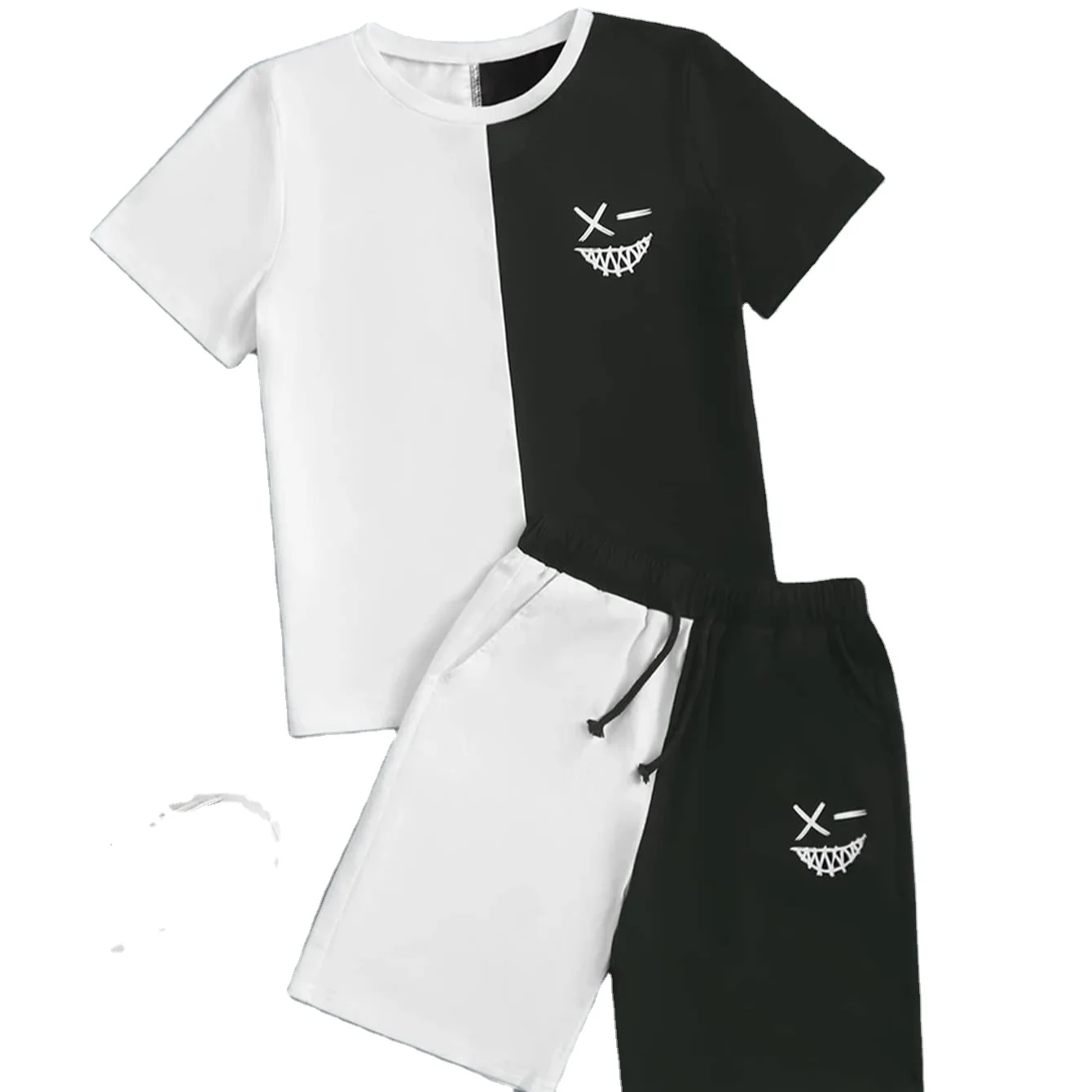 Fashion t shirt and shorts 3pcs matching set high quality kids clothing summer 2022 kids T shirts with matching shorts