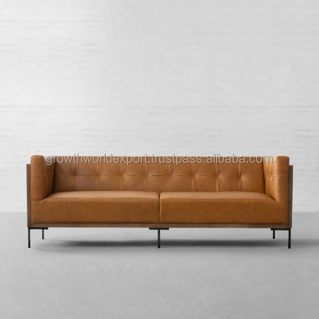 Premium Chesterfield Leather living room multi-seater Sofa Wooden Sofa & Affordable Restaurant Sofa hotel daybed home Furniture