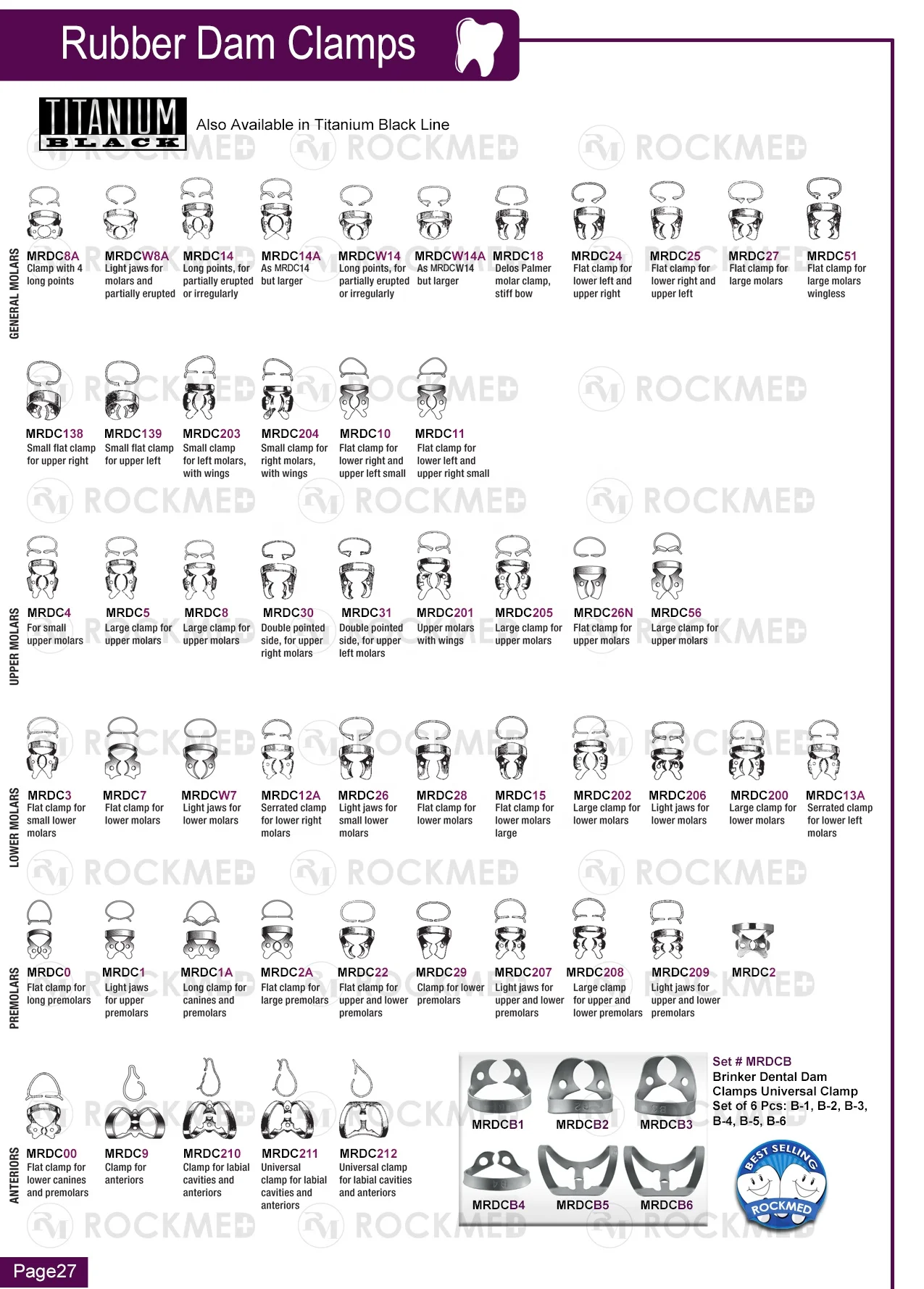 Rubber Dam Kit Starter with Frame Punch Clamps Dental Instruments by ROCKMED Industries
