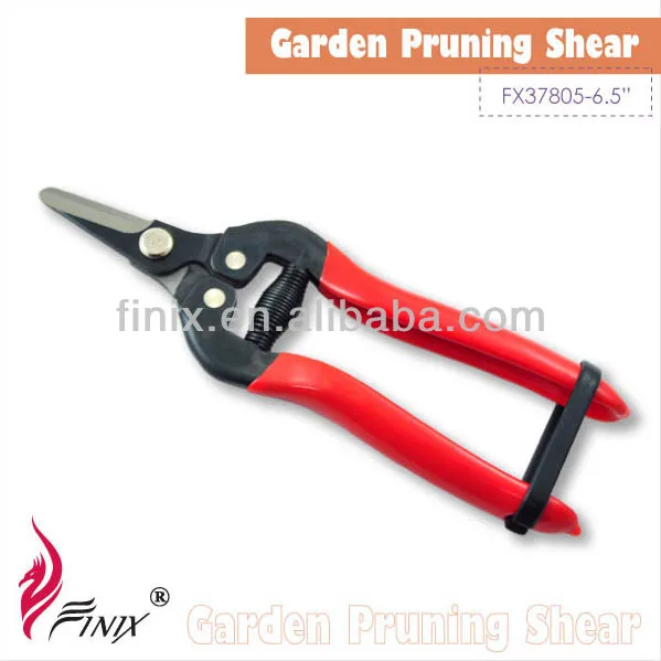 6.5 Inch Garden Pruning Shears with Curved Carbon Steel Blades, Durable & Sharp Garden Scissors for Plant Trimming, and Cutting