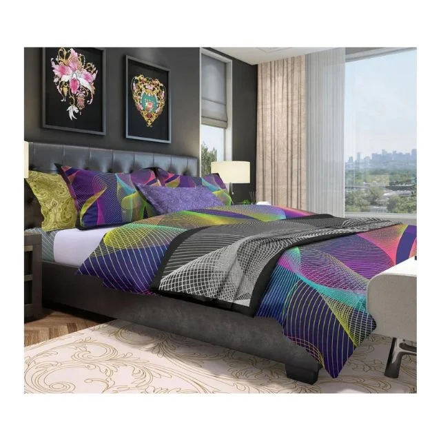 Indian Wholesale Customizable Bedding 1000tc Egyptian Cotton Soft Embroidered Flat & Fitted Sheet Pillowcases Embroidery Bed Set