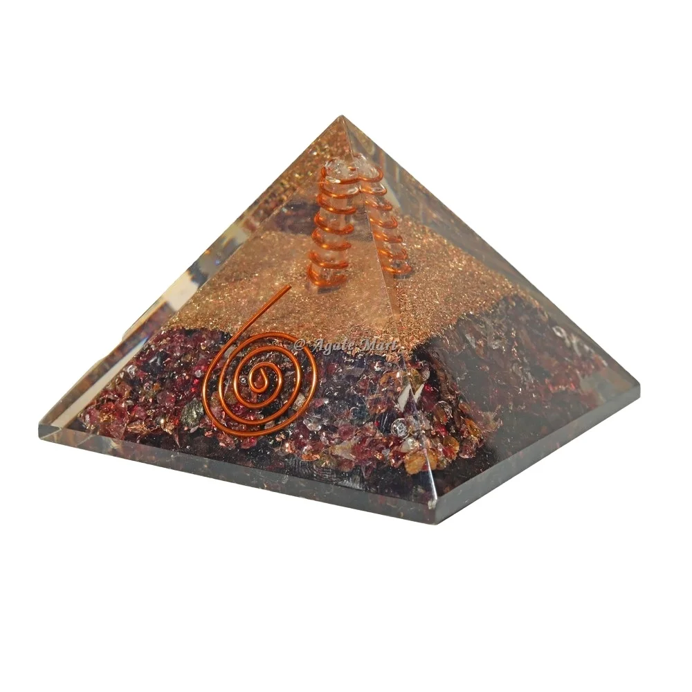 ORGONE PYRAMID - HEALING GARNET ORGONITE PYRAMID - Garnet Orgonite Pyramid EMF Protection BUY from manufacturer