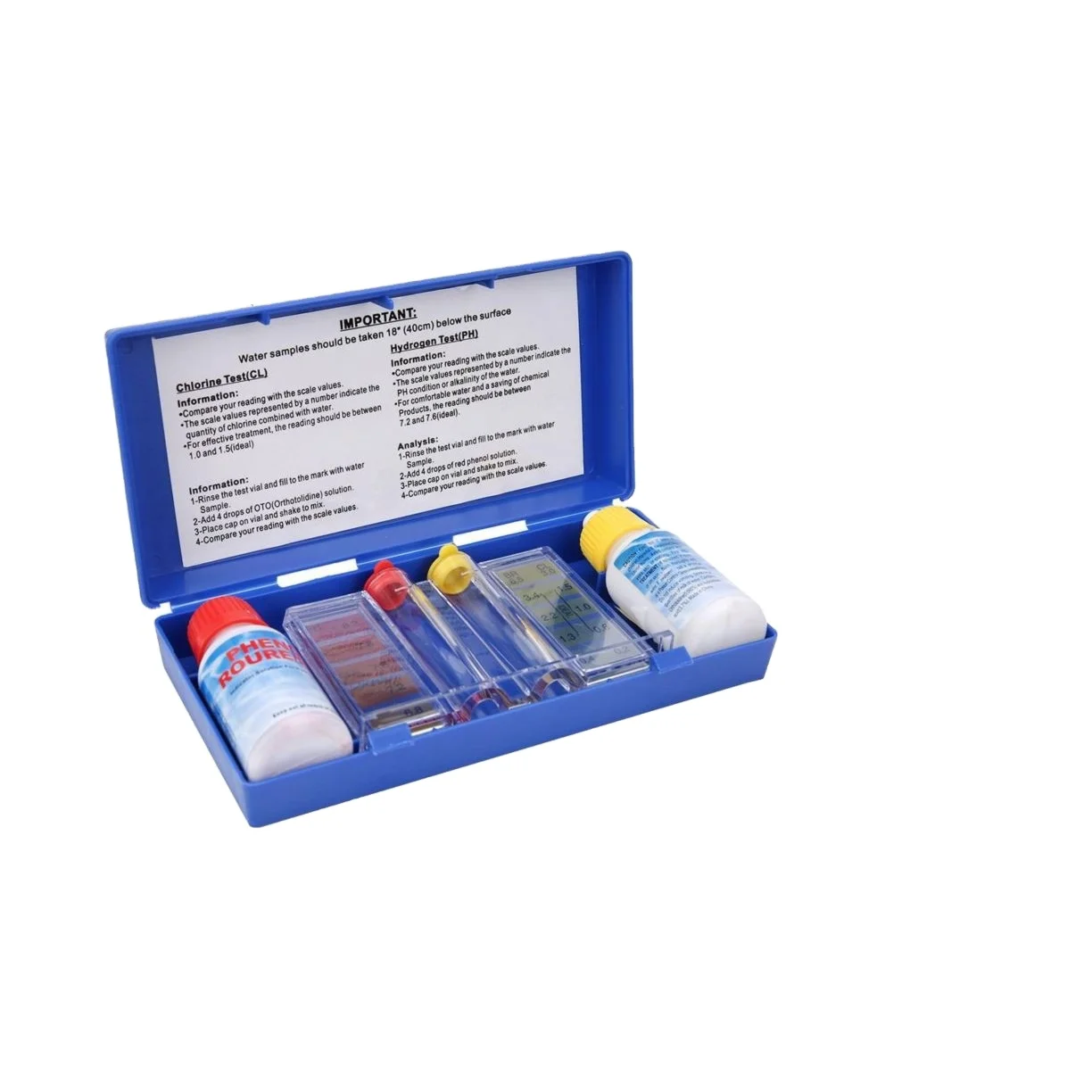 Wholesale Price Good Performance High Quality Accuracy OEM Hot Sale Water Testing Swimming Pool pH and Chlorine Test Kit