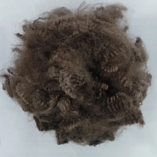 100% Polyester Staple Fiber 20D HS Brown A grade Vikohasan Manufacturer and synthetic fiber and GRS recycled polyester fibre