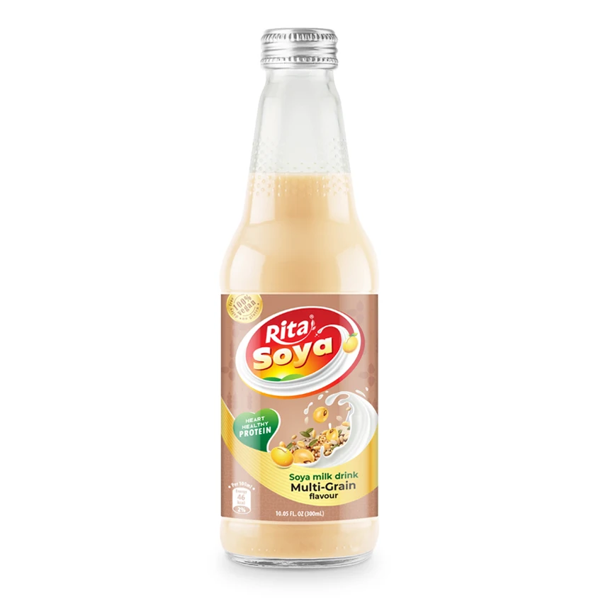 Wholesale 100% Vegan Rita Soya Milk Drink Less Sugar 10.05 Fl Oz Glass Bottle