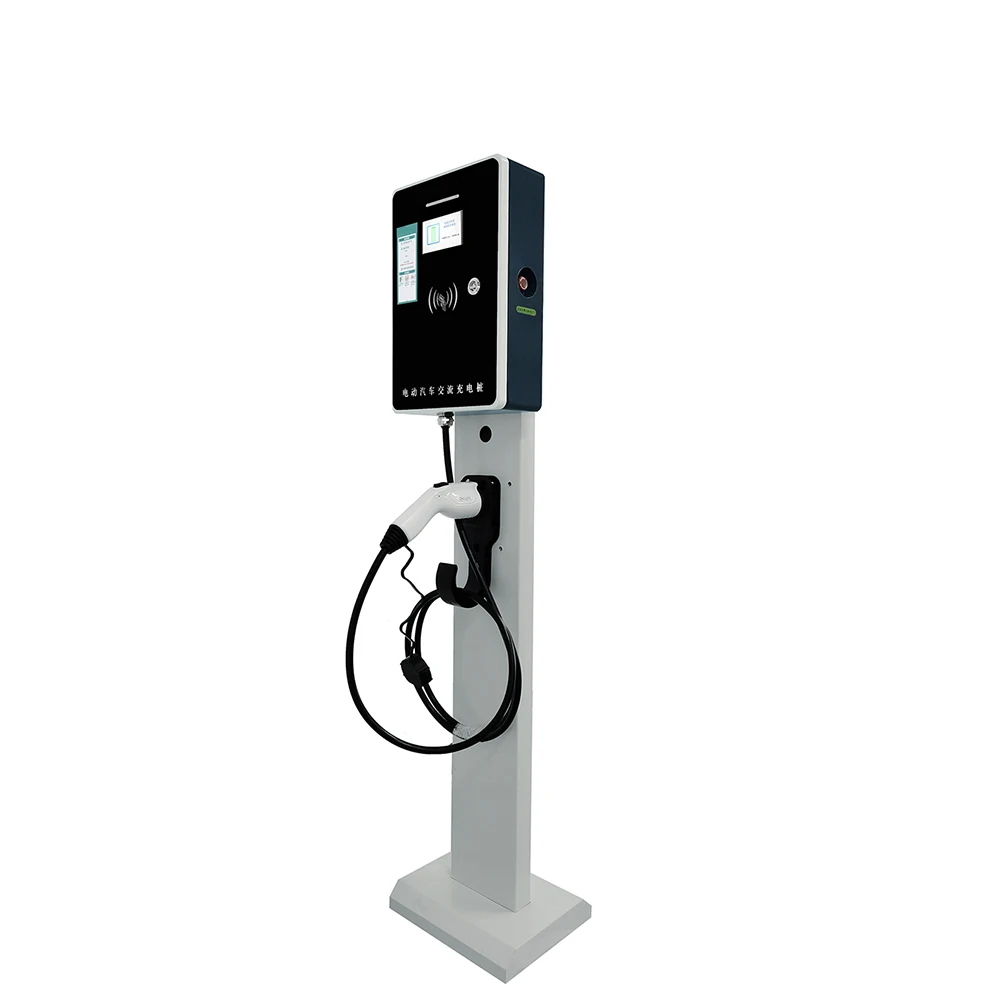 Double Gun Type 2 Fast Car 7kw*2 Floor Stand 14kw Waterproof Flooring Mounted Smart EV Charger AC for Home or Residential Use