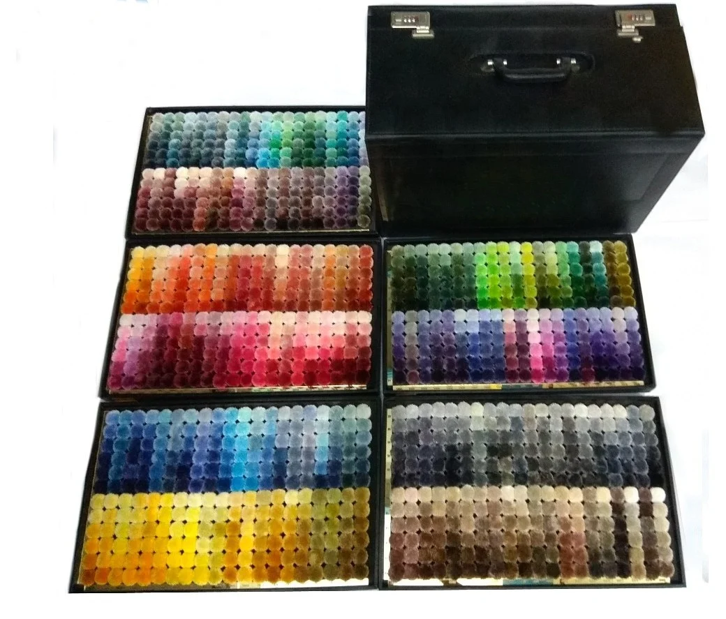 1200 Shade Colour Reference System Pom Pom Box Viscose India  Silk Handmade viscose yarn
