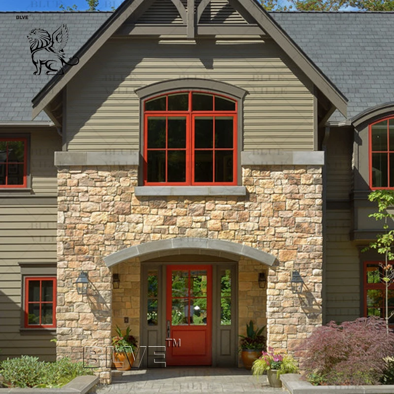 BLVE Modern Villa Exterior House Decoration Nature Stone Cladding Tiles Wall Slate Panels Marble Culture Stone