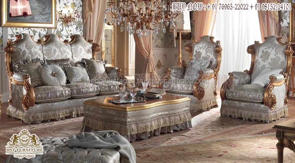 Boat Style Hand Carved Sofa Set For Home Buy Teak Wood 7 Seater Sofa Set Designer Gold Polish Living Room Furniture